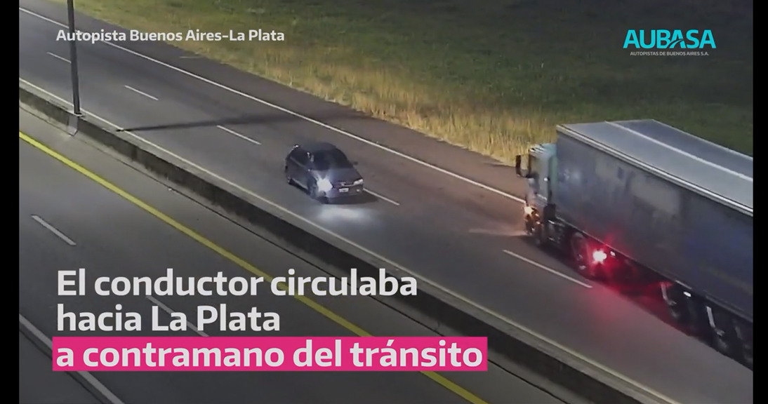 Conductor borracho subió a la Autopista La Plata-Buenos Aires en contramano y manejó 9 kilómetros 