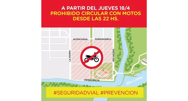 Chau a las motos de noche en la zona del balneario Río Grande